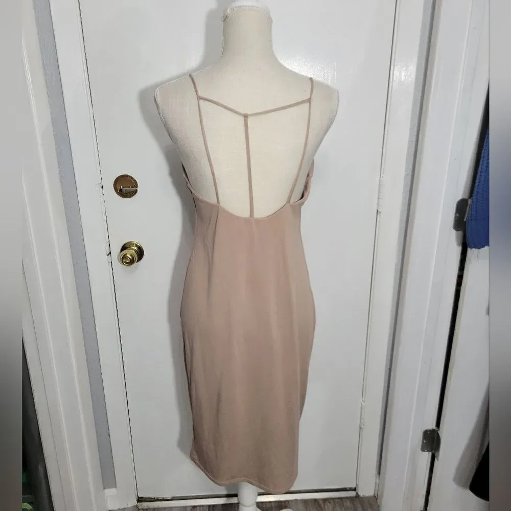 Mikey and joey tan tight fitted dress